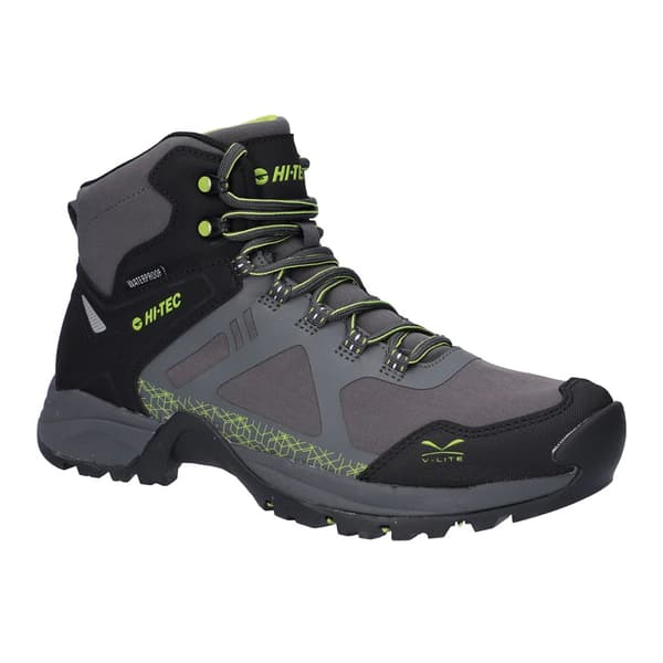 Hi-Tec Mens Psych V-Lite Walking Boots Dark Grey/Lime 8 UK