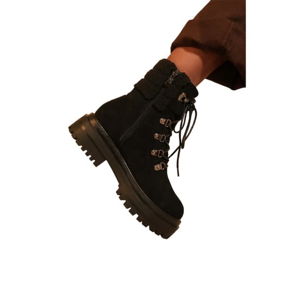 Where's That From Dam/Ladies Heidi Faux Suede Lace Up Platform-stövlar