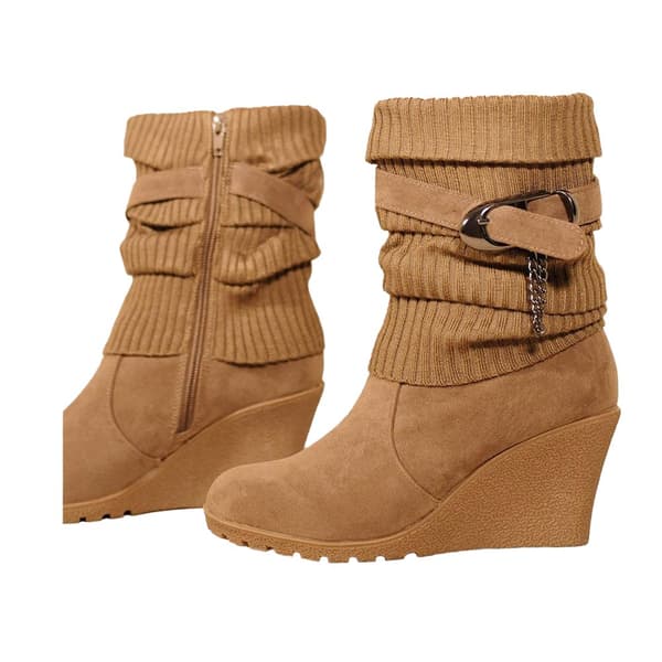 Where's That From Womens/Ladies Bryony Suede Knitted Collar Wedge Ankle Boots
