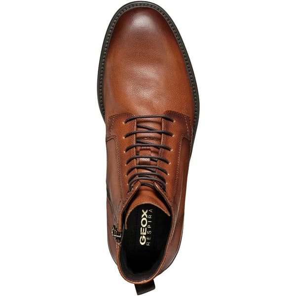 Geox Mens Tiberio Patent Leather Ankle Lace Up Boots