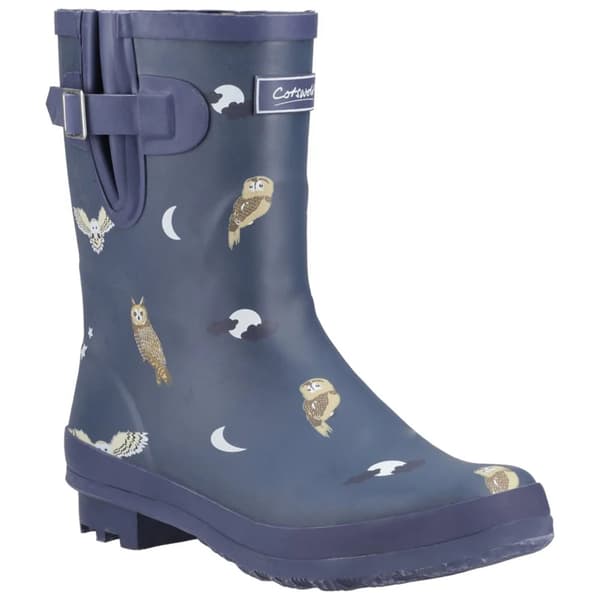 Cotswold Womens/Ladies Woodland Owl Mid Cut Wellington Boots Mid Blue 5 UK