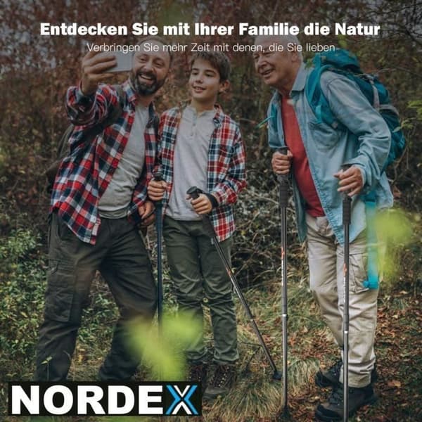 NORDEX vandringsstavar, vandringsstavar, teleskop, stavgång, ultralätt aluminium