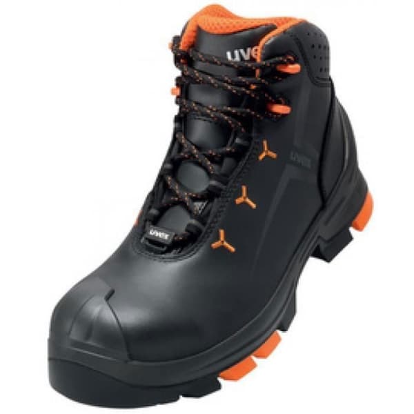 Schnürstiefel - uvex - 2 - S3 SRC - Svart/orange - Storlek 40
