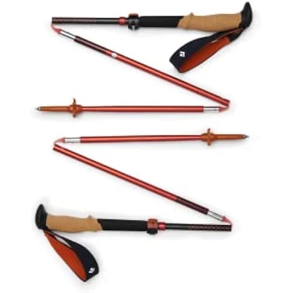 Vandringsstavar - BLACK DIAMOND - Pursuit - Fällbara i aluminium - Längd 110-125 cm - Svart/Octane