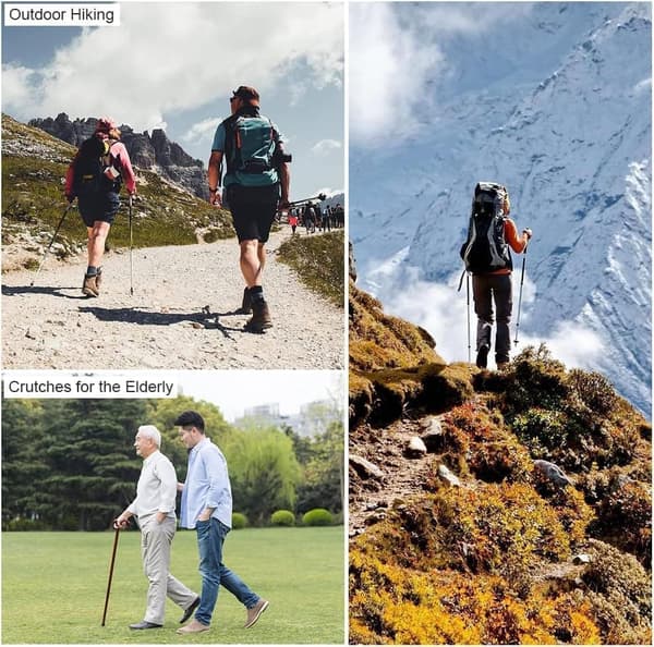 Vandrestave 110-130 cm - Letvægts teleskopiske vandrestave til vandreture og camping, Vandrestave - Justerbar højde-5 sektioner 1 par
