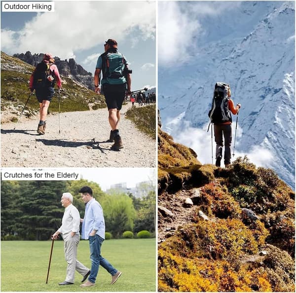 Vandrestave 110-130 cm - Letvægts teleskopiske vandrestave til vandreture og camping, Vandrestave - Justerbar højde-5 sektioner 1 stk.