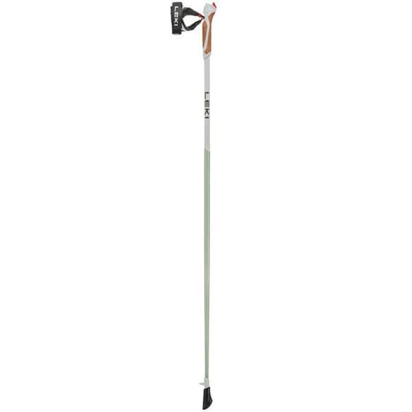 Ett par Leki Passion vandringsstavar - vit/klarröd/ljus antracit - 115 cm