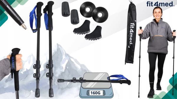 CARBON TREKKINGSTAVE 3 STK. NORDIC WALKING MEGET LET 160G