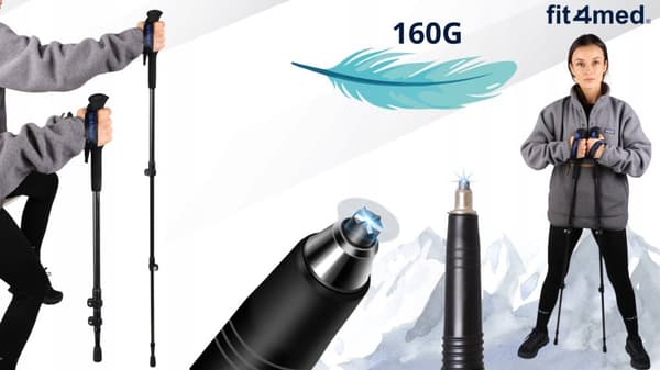 CARBON TREKKINGSTAVE 3 STK. NORDIC WALKING MEGET LET 160G