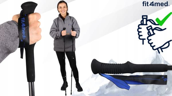 CARBON TREKKINGSTAVE 3 STK. NORDIC WALKING MEGET LET 160G
