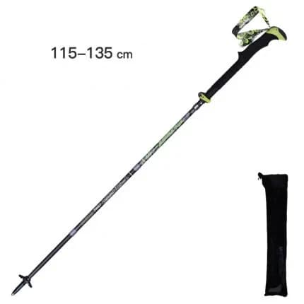 Kolfiber Trekkingstav, Justerbar Längd, Lätt Design,1 styck svart L