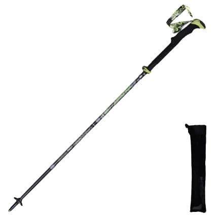 Kolfiber Trekkingstav, Justerbar Längd, Lätt Design,1 styck svart L