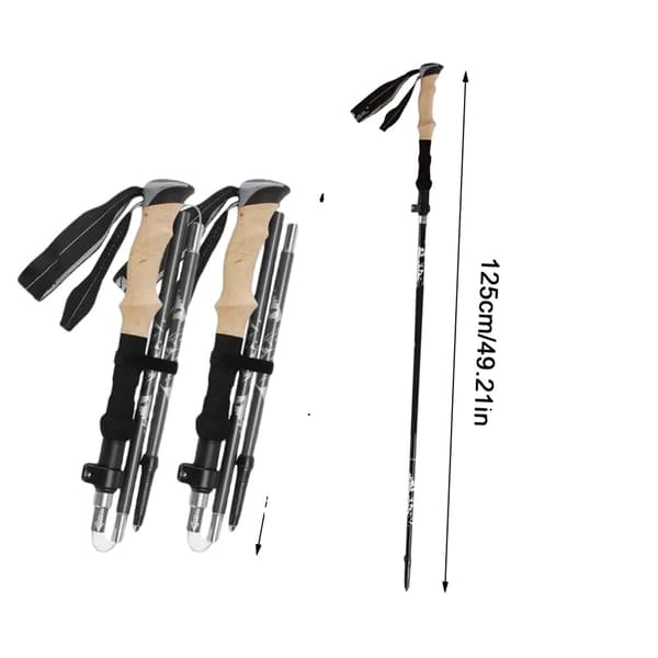 Teleskopisk Vandringsstav, Justerbar Längd 125 cm, Lättviktsdesign,A