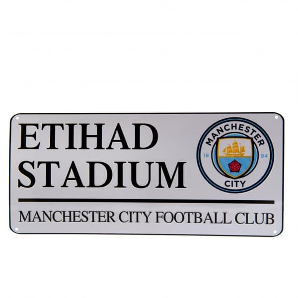 Manchester City FC Official Street Sign White One Size