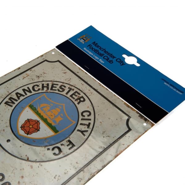 Manchester City FC Official Retro Logo Sign