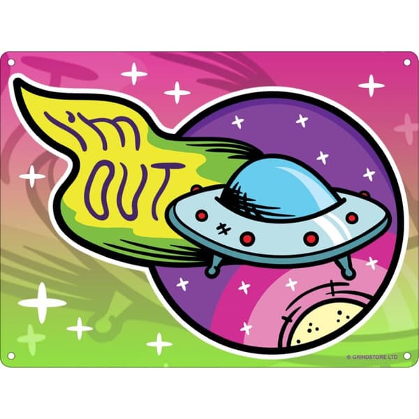 Grindstore I`m Out Mini Tin Sign Multicoloured One Size