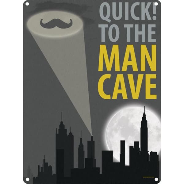 Grindstore Quick To The Man Cave Tin Sign Grey One Size