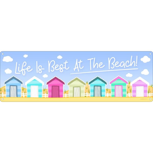 Grindstore Life Is Best At The Beach Slim Tin Sign Multicoloured One Size