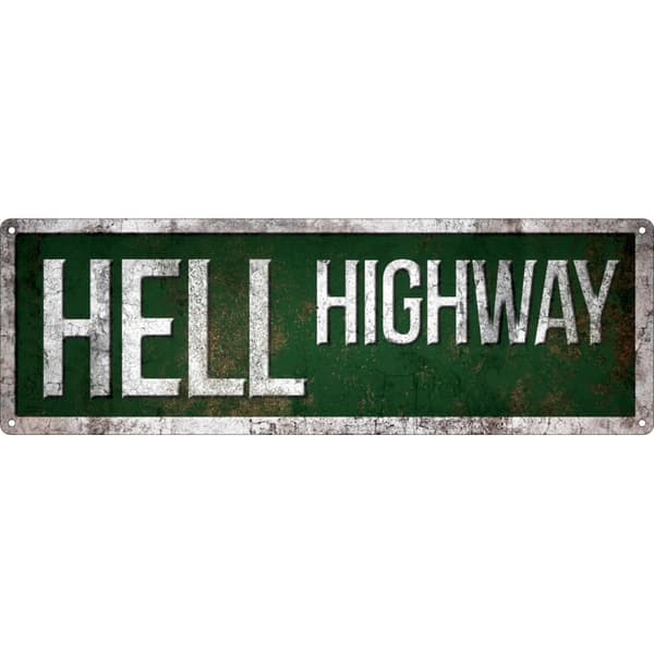 Grindstore Hell Highway Slim Tin Sign Green One Size