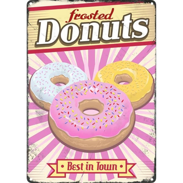 Grindstore Frosted Donuts Tin Sign Multicoloured One Size