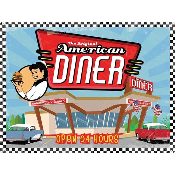 Grindstore Open 24 Hours Tin Sign Multicoloured One Size