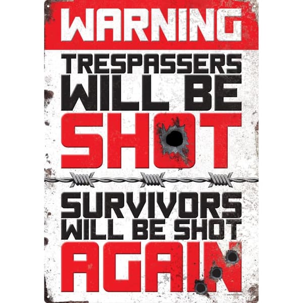 Grindstore Double Warning Tin Sign Red/Black One Size