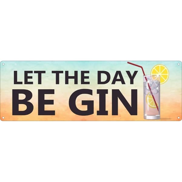 Grindstore Lad dagen være Gin Slim Tin Skilt Multicoloured One Size