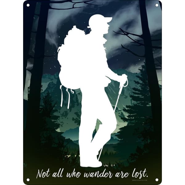 Grindstore Not All Who Wander Are Lost Mini Tin Sign Green One Size