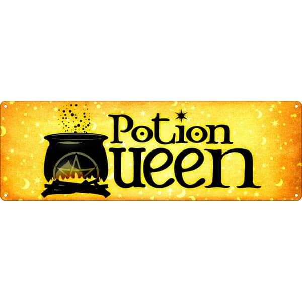 Grindstore Potion Queen Slim Tin Sign Yellow One Size