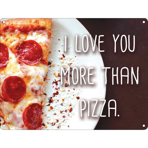 Grindstore Jeg elsker dig mere end pizza Mini Tin Sign