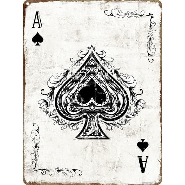 Grindstore The Ace of Spades Tin Sign White One Size