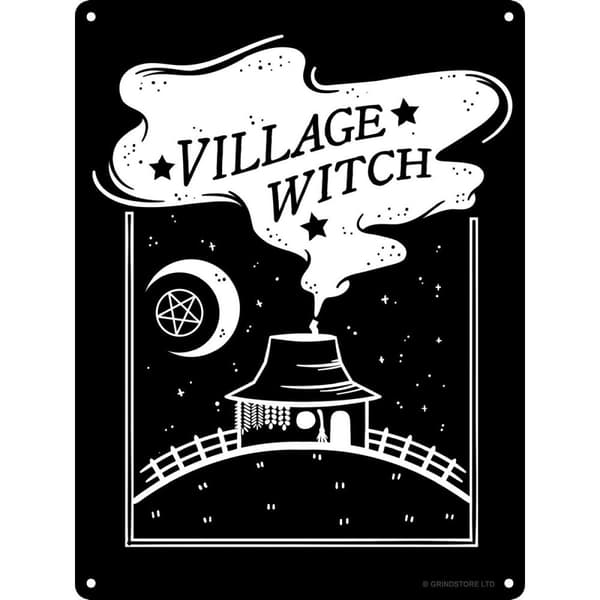 Grindstore Village Witch Mini Tin Sign Black One Size