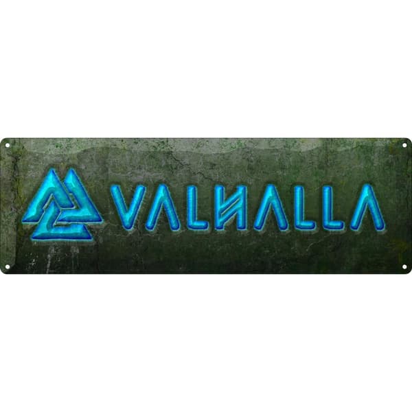 Grindstore Valhalla Slim Tin Sign Grey/Blue One Size