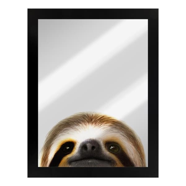 Inquisitive Creatures Spejlet plakat med dovendyr Black/Silver One Size