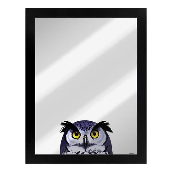 Inquisitive Creatures Owl Mirrored Plaque Black/Silver One Size