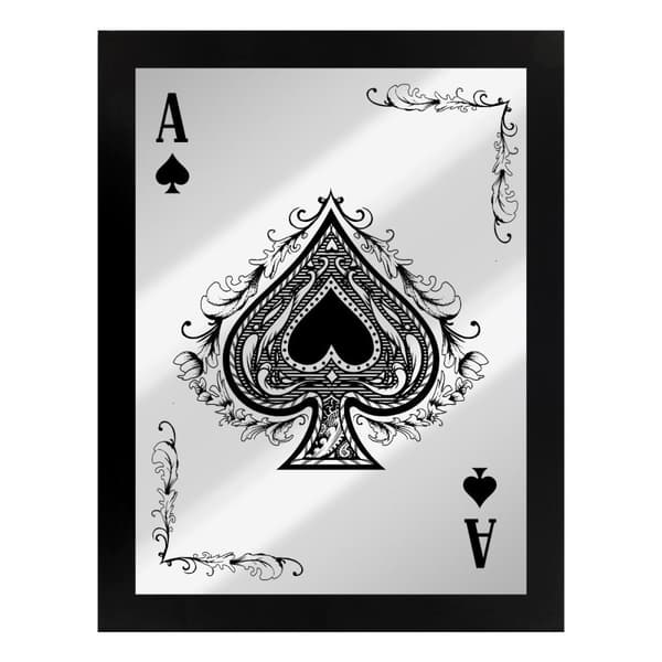 Grindstore Ace Of Spades Mirrored Plaque Black/Silver One Size