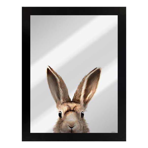 Inquisitive Creatures Hare Mirrored Plaque Black/Silver One Size