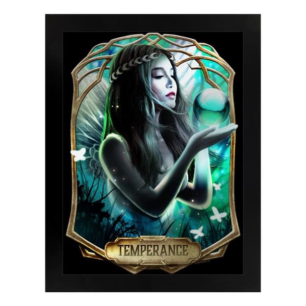Deadly Tarot Obsidian Temperance Mirrored Plaque Black/Mint Green/Gold One Size