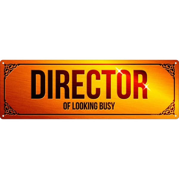Grindstore Director Of Looking Busy Plaque Orange/Black One Size