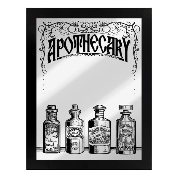 Grindstore Apothecary Mirrored Plaque Black/Silver One Size