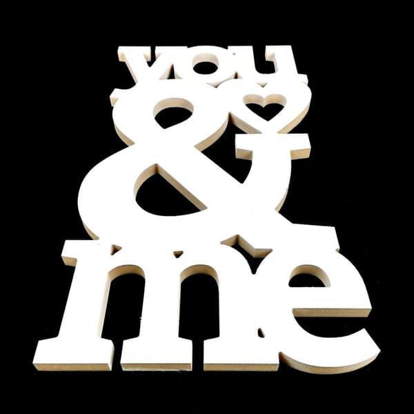 You & Me valentines day love home decoration 53cm Hvit One-size