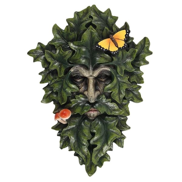 Something Different Leafy Green Man Plaque Green/Yellow One Size