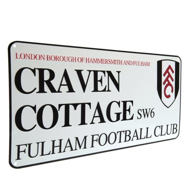 Fulham FC Craven Cottage Plaque White/Black One Size