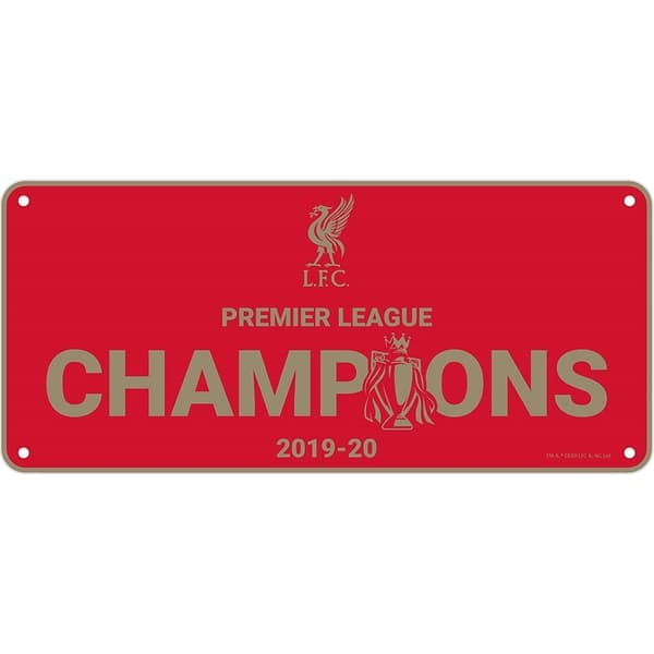 Liverpool FC Premier League Champions 2019-20 Plaque Red/Gold One Size
