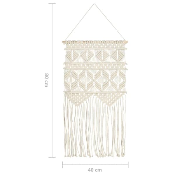 vidaXL Macrame seinäkoriste 40x80 cm puuvilla