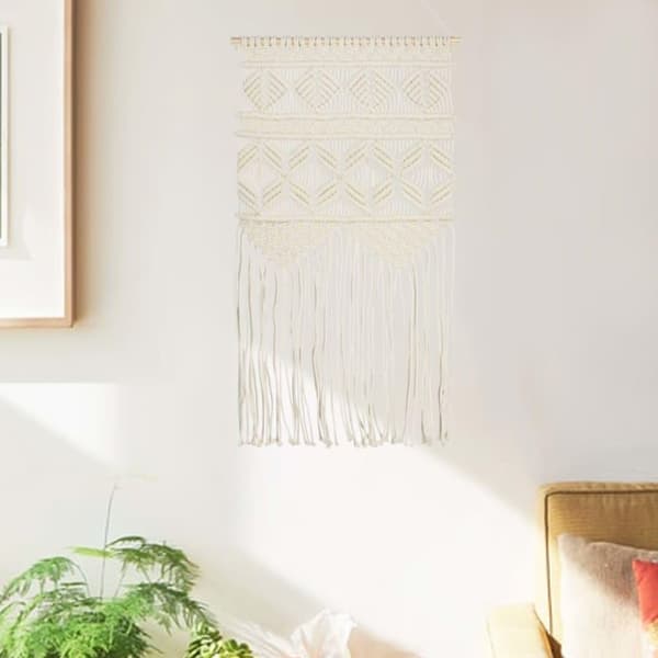 vidaXL Macrame seinäkoriste 40x80 cm puuvilla