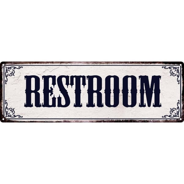 Grindstore Restroom Plaque Cream/Dark Navy One Size