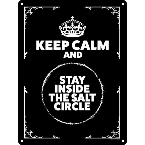 Grindstore Keep Calm And Stay Inside The Salt Circle Tin Mini Plaque Black/White One Size