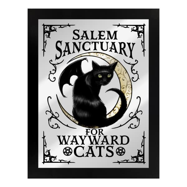Grindstore Salem Sanctuary For Wayward Cats Tin Mirrored Plaque