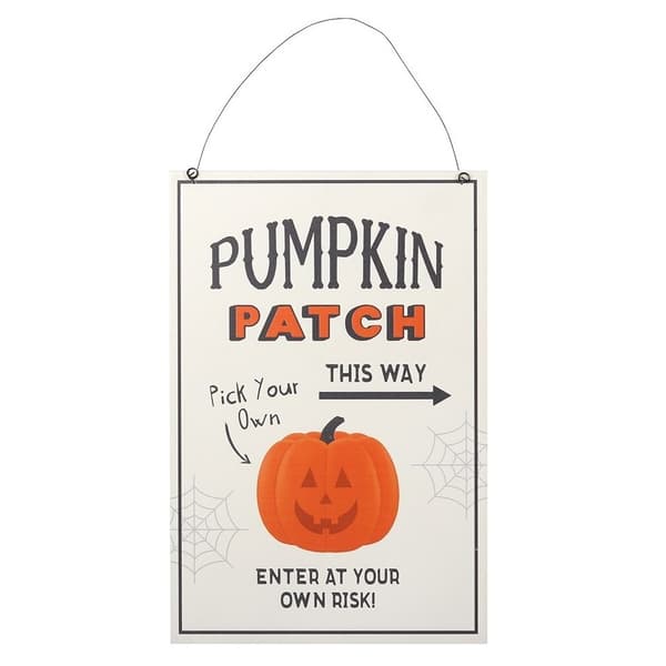 Something Different Pumpkin Patch MDF Plaque White/Black/Orange One Size